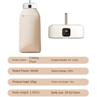 Sèche-Linge Électrique Pliant avec Télécommande, Sèche-Linge Multifonctionnel Portable pour Voyage, Sèche-Linge Chaud avec Minuterie pour la Maison