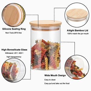 DAJI HYDRO <strong>2025</strong> Large Capacity Eco-Friendly Classic Glass Jar Wood Lid Microwaveable Food <strong>Storage</strong> <strong>Container</strong> Stackable Design - Product Image 2