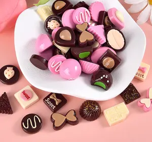 Voor Sieraden Maken Gemengde Ontwerpen Miniatuur Kawaii Hars Voedsel Snoepriet Chocolade Charme