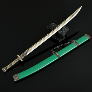 Réplica de Metal completo de 28CM, espada del Tesoro de Qianlong con funda, modelo de arma fría, artesanía de Metal exquisita, coleccionable decorativo - Product Image 6