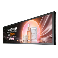 Écran publicitaire numérique LCD étiré mural intérieur de 28,6 pouces avec télécommande pour centre commercial et magasin de détail