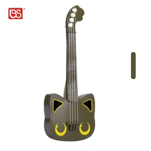 Bs Groen Rood Blauw Kat Ontwerp 4 Strings Ukulele Beginners Leren Muziekinstrument Kinderen Mini Elektrische Gitaar Speelgoed Met 42cm