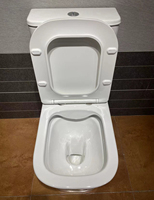 WC en deux pièces HY-1218A de haute qualité, minimaliste, à chasse d'eau, en céramique lisse, produit de salle de bain populaire, cuvette de WC