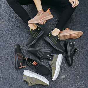 Zapatos deportivos transpirables de malla tejida con adhesivo frío para todas las estaciones, tallas grandes para hombre 39-48, zapatos para correr ultraligeros - Product Image 6