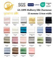 Tissus de Soie en Gros à Bon Prix, Soie Pure Brut, Charmeuse de Mûrier 100% Soie Grade 6A, 114CM 22MM, pour Robes et Vêtements