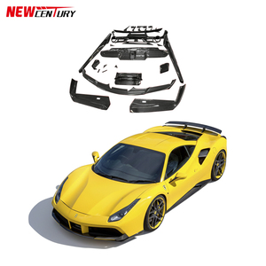 Kit carrosserie en fibre de carbone pour Ferrari 488 GTB Spider 2015-2017, style Novi Rosso, kit de lèvres, lèvre avant, jupes latérales, diffuseur arrière, spoiler - Product Image 1