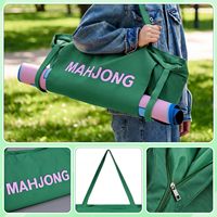 Sac fourre-tout en toile de luxe minimaliste et serein grande capacité pour Mahjong, avec fermeture éclair pour le rangement des tuiles et pochette pour accessoires de joueur