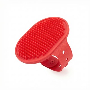 แปรงอาบน้ำสัตว์เลี้ยง เฮลโล เวอร์นา สีแดง สำหรับนวดและกำจัดขนสุนัข - Product Image 5