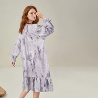 Nouvelle Robe de Nuit Longue pour Filles, 100% Coton, Manches Longues, Super Douce, Luxe, Respirante, Grande Taille, Personnalisée, Longueur Genou, pour Printemps Automne