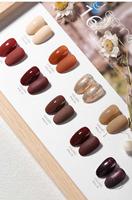 OXXI – Kit de vernis à ongles gel UV 16 couleurs, marron café, thé au lait, gel soak-off pour manucure en salon