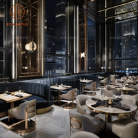 Ron Group Hochwertige Kommerzielle Restaurant-Möbelgarnitur Runder Tisch U-förmige Samt-Sitzbank Leder Maßgefertigter Stuhl