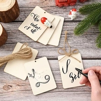 Petites pièces rectangulaires en bois personnalisées - Article décoratif à suspendre pour marque-pages vierges - Plaque en bois avec plaque nominative