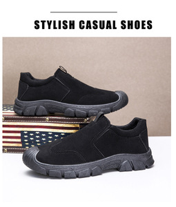 Chaussures de sécurité pour hommes, nouveau modèle printemps-automne, style marche, semelles épaisses, résistantes à l'usure, antidérapantes, pour le travail en extérieur. - Product Image 4