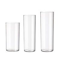 Vase à fleurs en plastique rond transparent en PET, design traditionnel, écologique, pour la décoration de mariage et de la maison