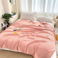 Couverture en gaze 100 % coton, 6 couches, couleur unie, respirante, séchage rapide, douce pour la peau, idéale pour la sieste estivale des adultes et le repos quotidien