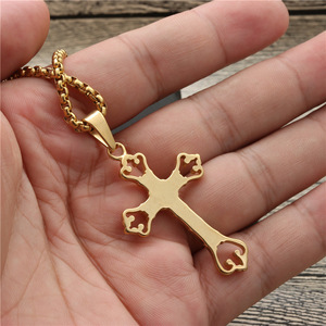 <b>Cross</b> Pendant Necklace Zinc Alloy Cubic Zirconia Unisex Gift Jewelry - Product Image 4