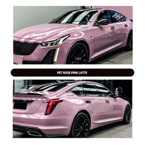 Película de Vinilo para Automóviles PET Cristal Oolong Milk Tea Peach Pink, con Liberación de Aire, Canales Hexagonales de Alta Densidad, Cambio de Color Automático, Venta <span class=keywords><strong>al</strong></span> Por Mayor - Product Image 2