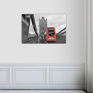 CẦU THÁP mang tính biểu tượng và xe buýt hai tầng màu đỏ rực rỡ ở London long lanh vải nghệ thuật in trên nghệ thuật vẽ tranh vải - Product Image 6