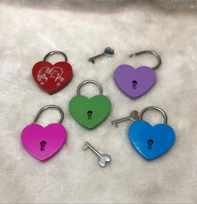 Cadeado de coração amor Mini cadeado para caixa de presente Love Heart Lock