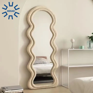 Fabricant personnalisé grand miroir mural irrégulier sur toute la longueur avec cadre en tissu miroir mural ondulé Espejo salle à manger cuisine - Product Image 3