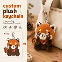 Llavero de Peluche de Mapache Personalizable, Mascota Corporativa, Llavero de Algodón Tejido, Directo de Fábrica