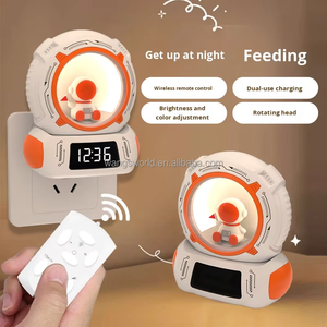 Nueva Lámpara Nocturna LED Moderna con Enchufe, <span class=keywords><strong>Luz</strong></span> Blanca Cálida, Regalo Creativo, Ambiente de Alta Gama para el Hogar, Dormitorio, Mesita de Noche, Regulable, con Forma de Reloj - Product Image 4