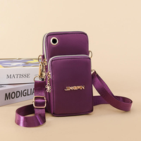 Tas selempang bahu ponsel Pria Wanita, dompet tangan vertikal, tas kurir selempang pinggang ponsel Mini