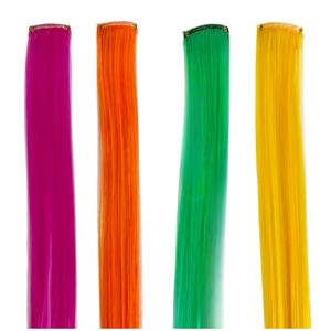 ผมต่อแบบคลิปหนีบ ยาวตรง 20 นิ้ว ทำจากเส้นใยทนความร้อนสูง สำหรับสาวๆ ใช้สำหรับงานปาร์ตี้ <span class=keywords><strong>ไฮ</strong></span><span class=keywords><strong>ไล</strong></span><span class=keywords><strong>ท์</strong></span><span class=keywords><strong>สี</strong></span>ผม 20 นิ้ว - Product Image 5