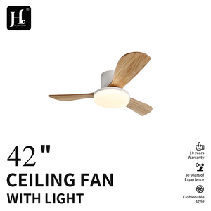 Ventilateur de plafond moderne de 42 pouces avec lampe à diodes électroluminescentes et télécommande, pour salon, avec nouveau moteur AC/DC en ABS et finition bois. - Product Image 2