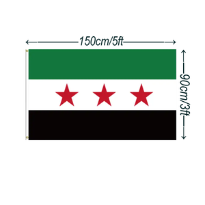 Vente en gros d'usine Livraison rapide Drapeaux en polyester 3x5 pieds Écharpe de Syrie Bannière de voiture extérieure Drapeau vert personnalisé de la Syrie Drapeau de la liberté - Product Image 3