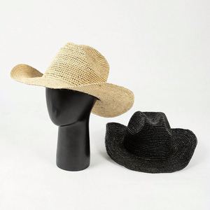 Sombrero de Paja Natural Tejido a Mano, Diseño de Moda, para Playa y Verano 2024, para Hombre y Mujer, Estilo Vaquero - Product Image 1