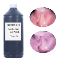 KODIES OEM/1kg gel de construction plus épais pour l'extension gel dur à viscosité épaisse rose clair en vrac résine UV de qualité pour salon de manucure