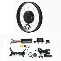 Kits de conversion de vélo électrique 36V 48V 52V 45A 1200-1800W 20x4.0\" 24x4.0\" 26x4.0\" avec roues larges, contrôleur à onde sinusoïdale