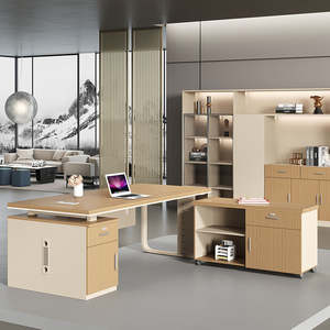 <span class=keywords><strong>Mesa</strong></span> de oficina moderna de estilo madera, silla, combinación de muebles, escritorio de gerente CEO con estilo de panel de madera - Product Image 3