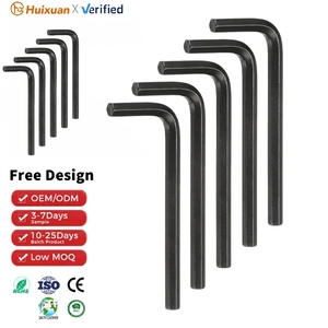 Clés Allen en acier au chrome-vanadium noir, qualité industrielle, clés hexagonales multifonctionnelles métriques, clés en L durables - Product Image 1