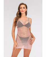 Sexy Strass Jurk Voor Vrouwen Doorschijnende Mesh Cover Up Jurk Doorzichtig Strand Badmode Bikini Coverups
