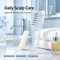 Peigne applicateur pour cuir chevelu à 6 dents, peigne de massage pour traitement à l'huile capillaire, outil professionnel de soin des cheveux conçu pour l'utilisation avec des huiles essentielles