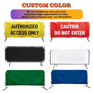 Letreros de esgrima de tela de malla para publicidad de carreteras, barrera de control de multitudes de acero callejero, cubiertas de pancartas de barricada con logotipo personalizado impreso - Product Image 5