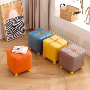 Tabouret carré pour la maison, pouf de salon, siège à coussin doux pour adultes et enfants, meubles au design coloré - Product Image 4