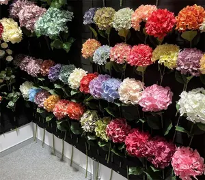 New Arrival N-0360 Silk French Style Hydrangea Artificial 5 Heads Large Flower For Wedding Home Decoration