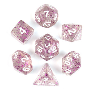 Set di Dadi Poliedrici in Acrilico Trasparente con Glitter Intagliati per Giochi di Ruolo - Product Image 2