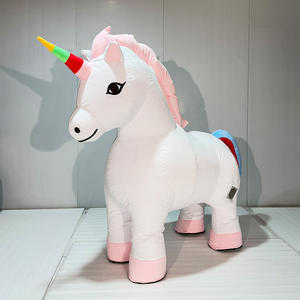 Costume de mascotte de <span class=keywords><strong>licorne</strong></span> arc-en-ciel géante gonflable pour fête d'anniversaire, décoration de cosplay - Product Image 1