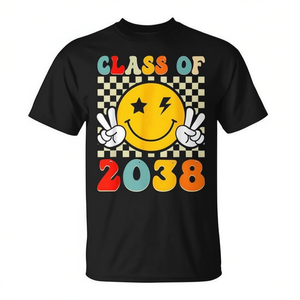 T-shirt de remise de diplôme de la maternelle pour la classe de 2038, design « Grow With Me », manches courtes, col rond, unisexe, impression numérique pour enfants - Product Image 2