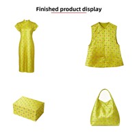 Tissu jacquard 100 % acrylique imitation brocart Song style chinois, résistant à l'abrasion, teint en fil, pour cheongsam rétro, gilet et robe Tang