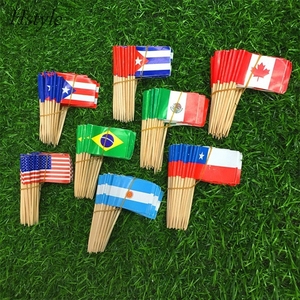 Palillos de banderas nacionales para decoración de magdalenas, tartas, tartas, frutas, helados, diferentes países, 100 unidades, PQ192 - Product Image 2