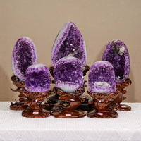 Article Unique Photo Individuelle Améthyste Naturelle Géode Cristal Pierre Brute Œuf de Dinosaure Bol de la Fortune Décoration Maison