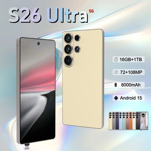 Smartphone S26 Ultra 4G/5G Sbloccato, Display HD da 6.9\" 120Hz, 16GB+1TB, Android <span class=keywords><strong>15</strong></span>, Riconoscimento Facciale, per <span class=keywords><strong>Gaming</strong></span>, Ricarica Rapida 100W - Product Image 2