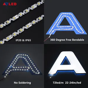 Ce Rohs 인증 12V Led 스트립 빛 기호 조명 Adressable Led 스트립 2835 S 모양