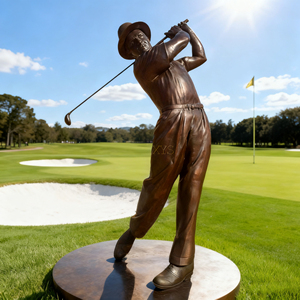 Bronzo a grandezza naturale stile antico in metallo scultura sportiva stampata su misura golfista uomo giocatore di Golf statua per prato e giardino - Product Image 2