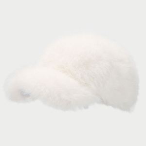 Winter Solid Color Thickened Warm Faux Terry 6-Panel Adjustable Cold-proof Ladies Women Plush Fashion <b>Baseball</b> <b>Cap</b> - Product Image 6